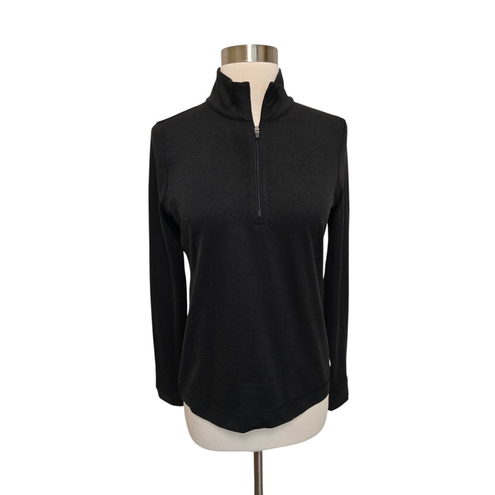 Vuori Halo Essential Half Zip Dreamknit Pullover Top Size Medium Black Collared - Picture 2 of 6